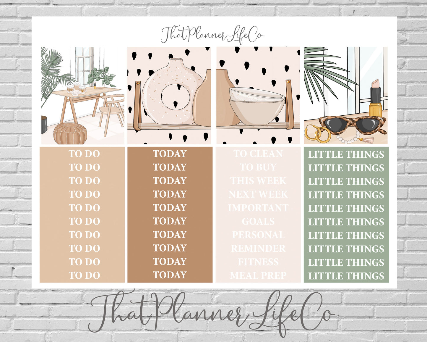 Iced Caramel Macchiato, Weekly/Monthly Kit, Stickers for Erin Condren LifePlanner