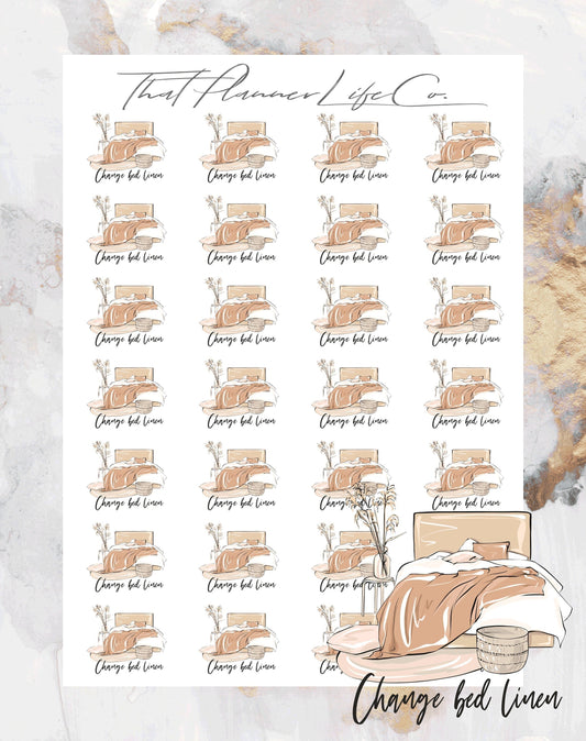 Change Bed Linen Icon Stickers, Planner Stickers, Erin Condren