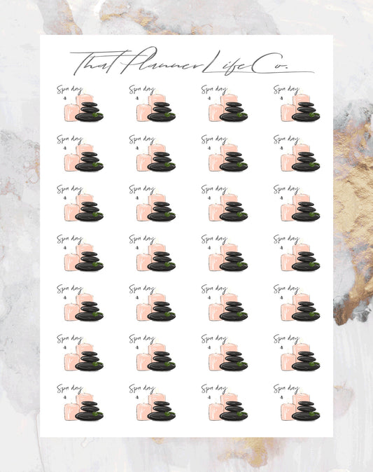 Spa Day Icon Stickers, Planner Stickers, Erin Condren