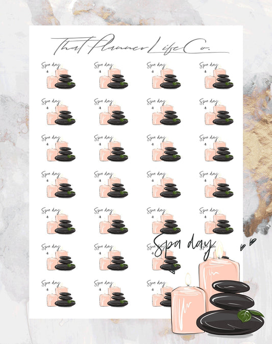 Spa Day Icon Stickers, Planner Stickers, Erin Condren