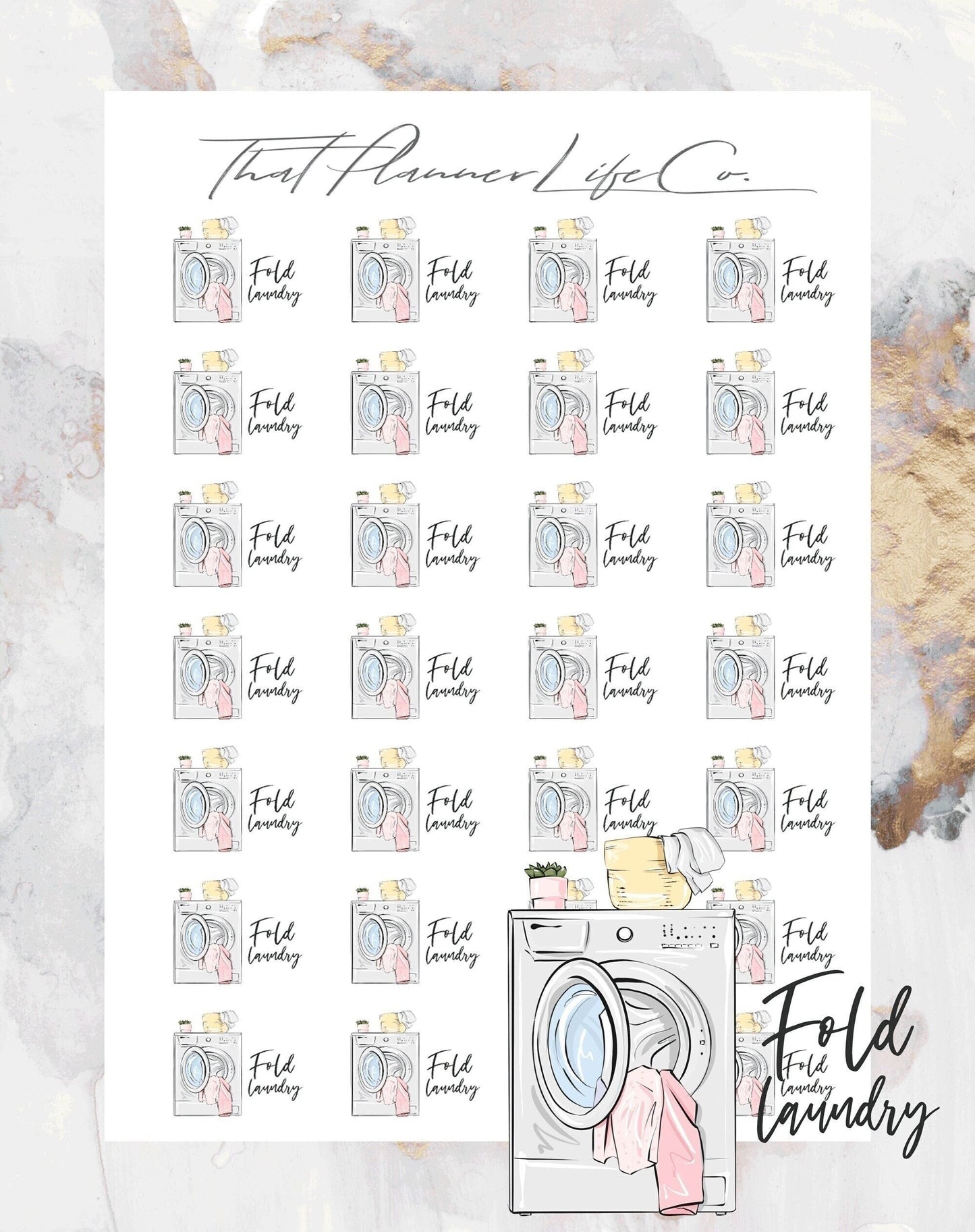Fold Laundry Icon Stickers, Planner Stickers, Erin Condren