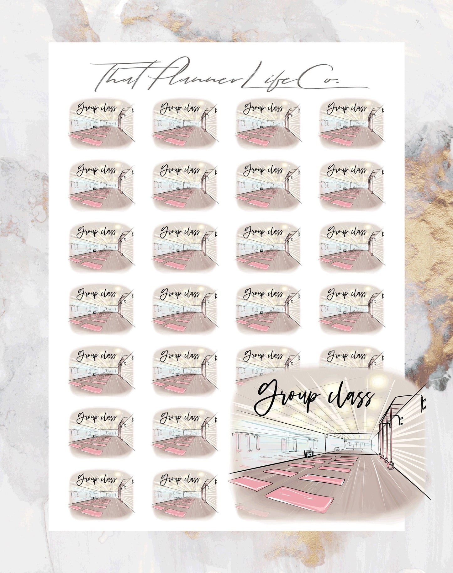 Group Class Workout Icon Stickers, Planner Stickers, Erin Condren