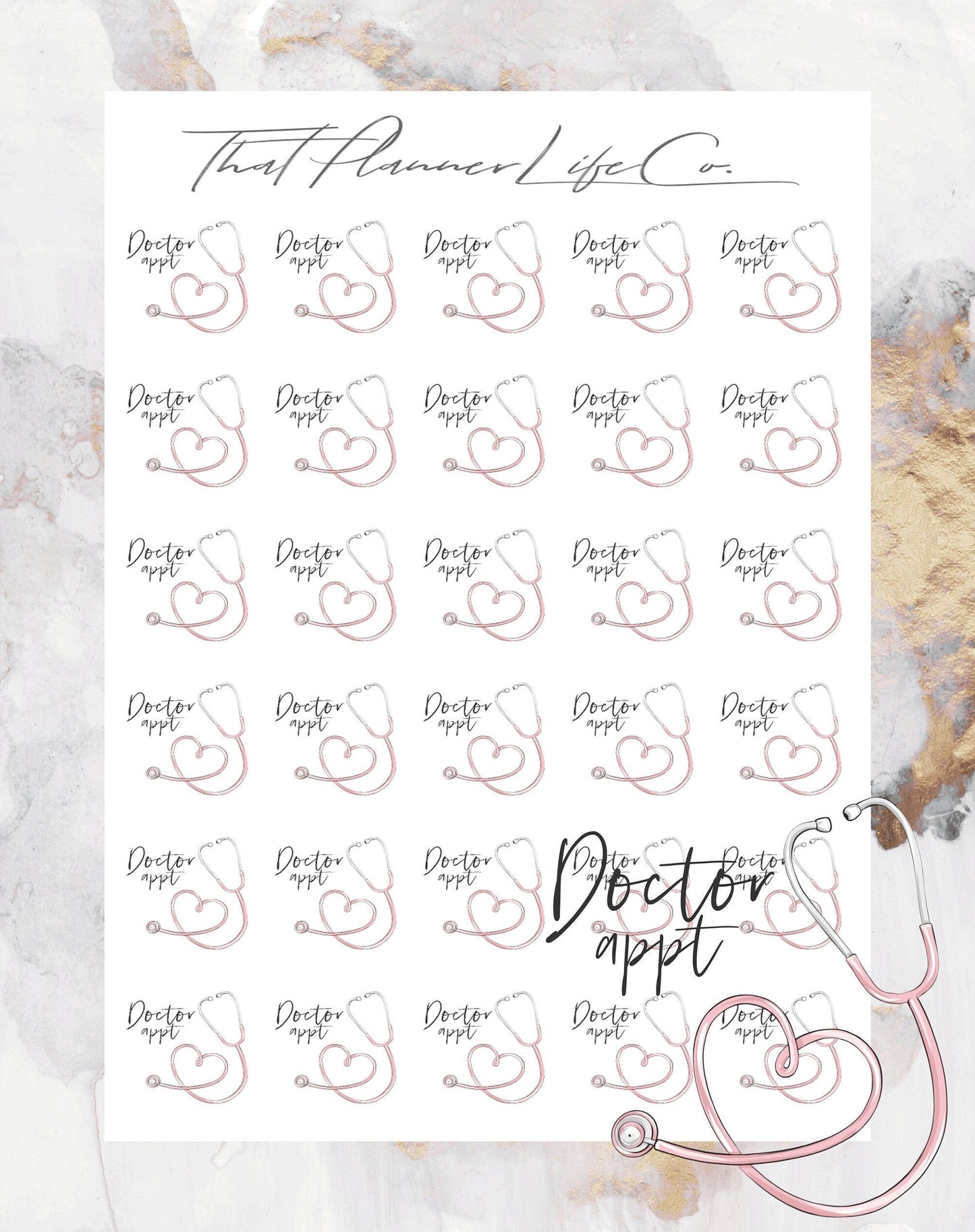 Doctor Appointment Icon Stickers, Planner Stickers, Erin Condren