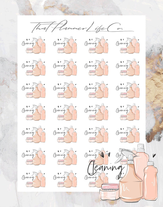 Cleaning Icon Stickers, Planner Stickers, Erin Condren