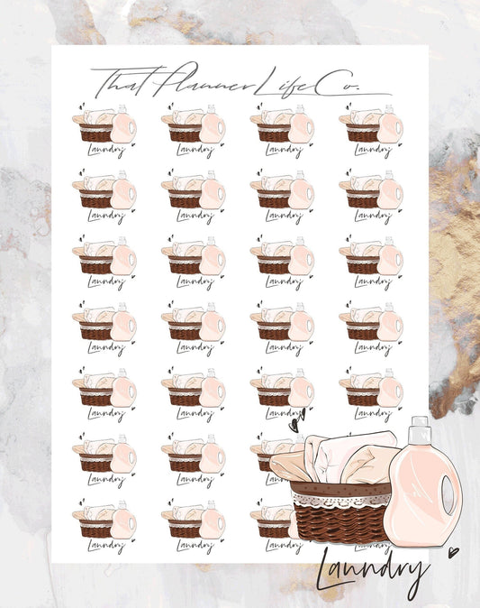 Laundry Icon Stickers, Planner Stickers, Erin Condren