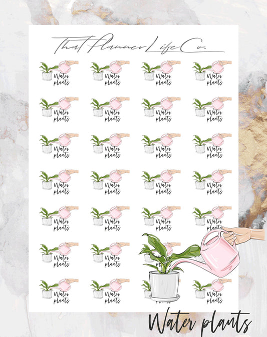 Water Plants Icon Stickers, Planner Stickers, Erin Condren