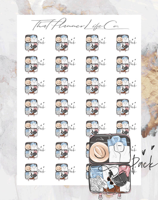 Packing Icon Stickers, Planner Stickers, Erin Condren