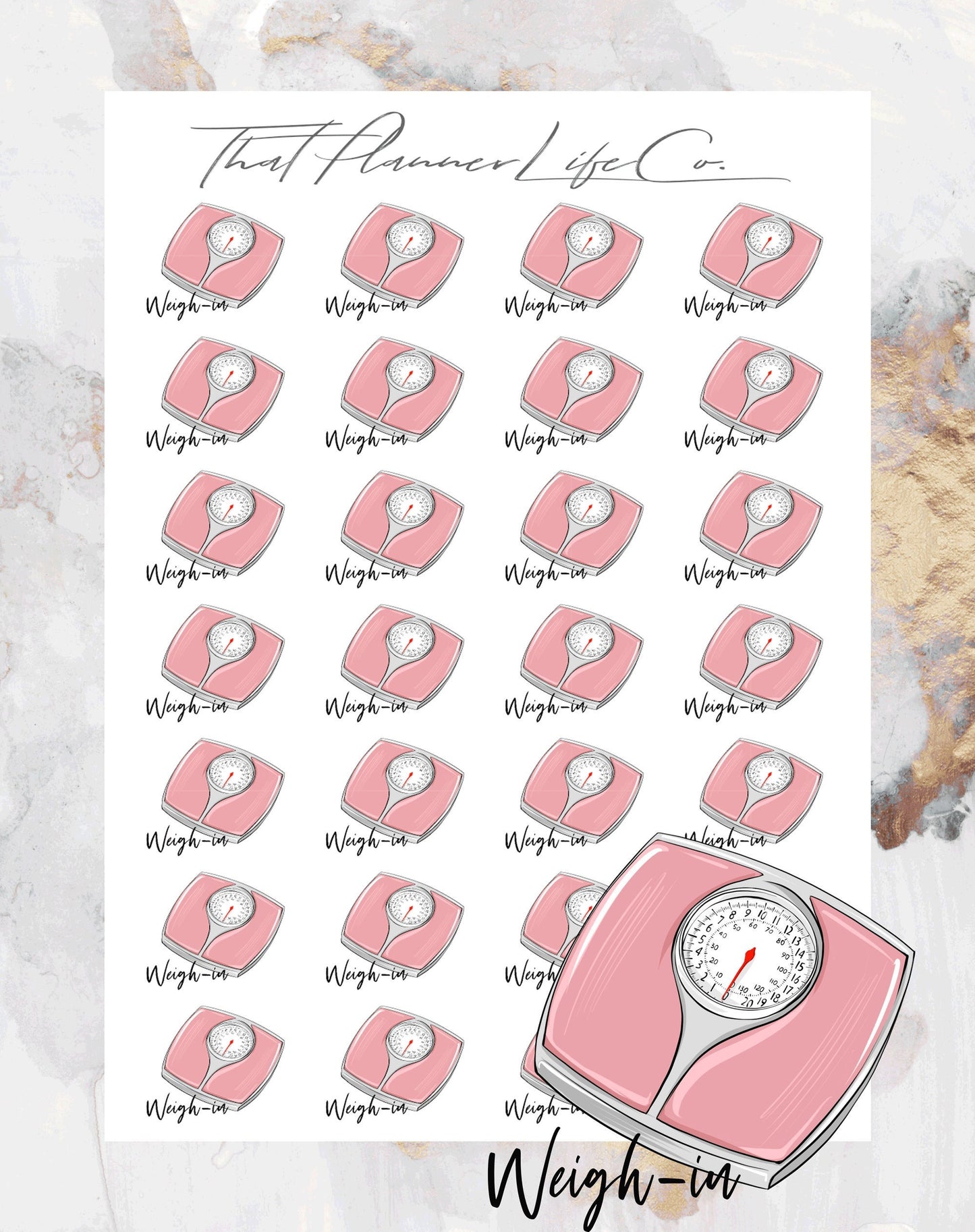 Weigh-In Functional/Icon Stickers, Planner Stickers, Erin Condren