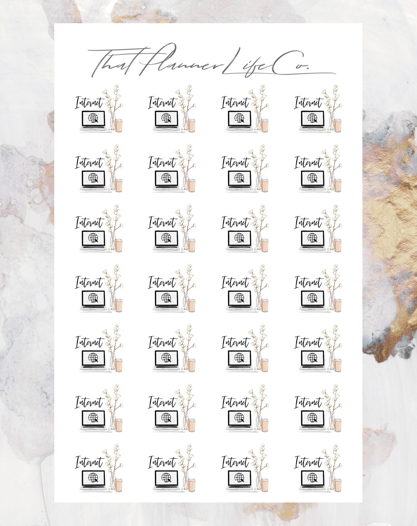 Internet Bill Functional/Icon Stickers, Planner Stickers, Erin Condren