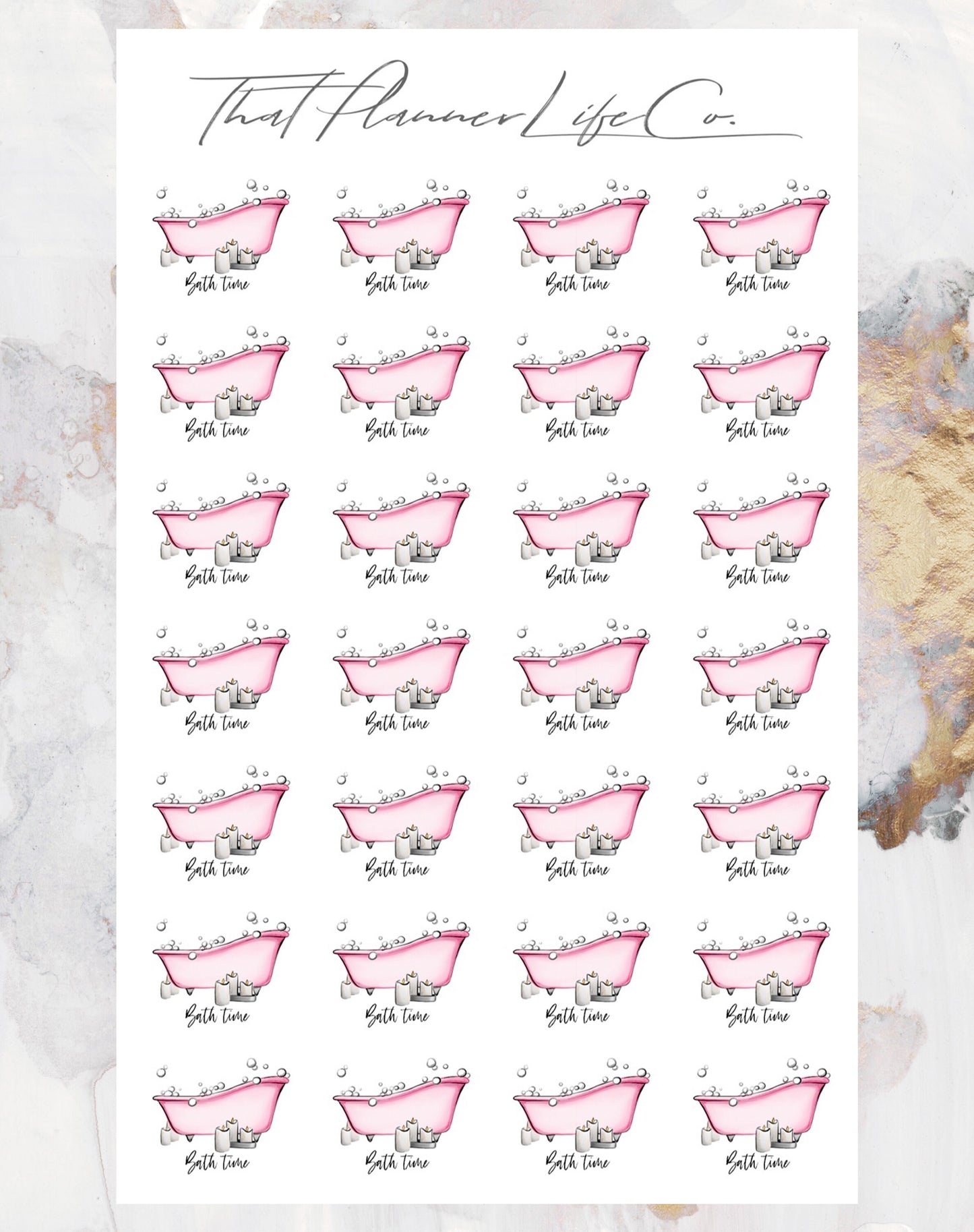 Bath Time Functional/Icon Stickers, Planner Stickers, Erin Condren